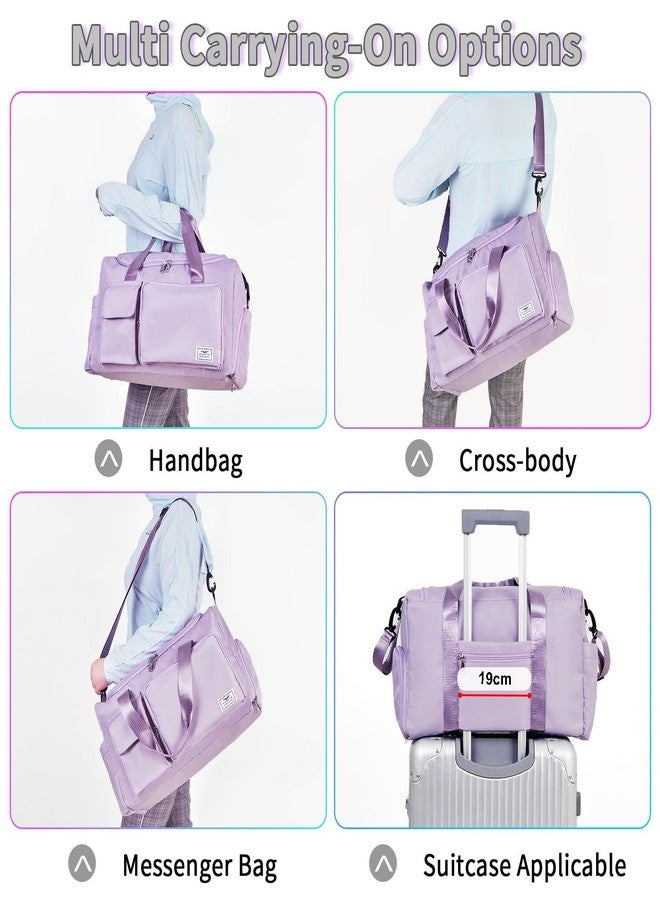 FIORETTO Women's Gym Duffle Bag with Shoes Compartment, 37L Capacity, Ideal for Travel, Gym, Sports, Duffel, Weekender, Lavender - Image 5